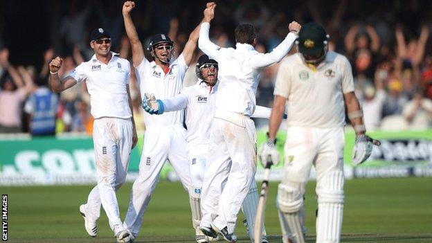 England celebrate victory at Lord's