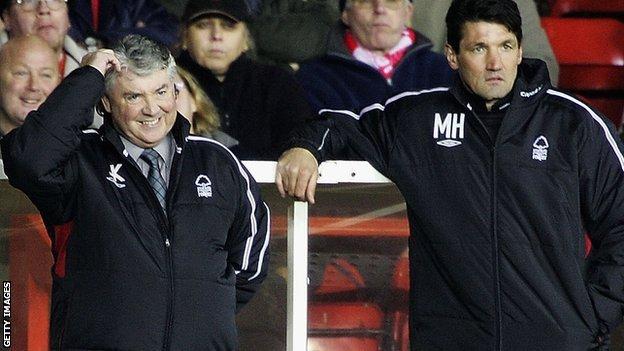 Newcastle director of football Joe Kinnear (left) and Mick Harford