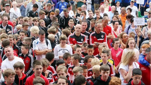 Thousands attended the opening ceremony for the Foyle Cup in Londonderry