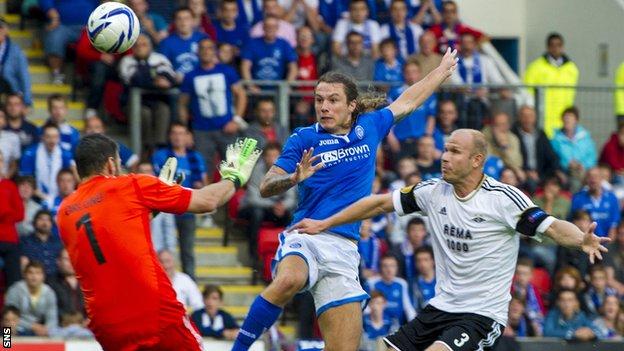 Stevie May scores