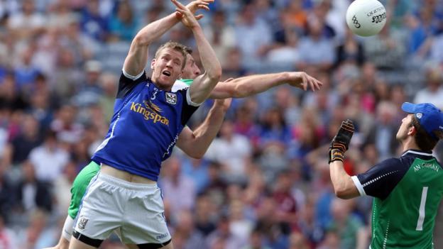 Paul Geraghty gets in behind defender Rory Dunne to score London's goal in the 19th minute - but Cavan ran out 1-17 to 1-8 winners