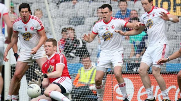 Red Hands goalkeeper Pascal McConnell saves a late Meath free