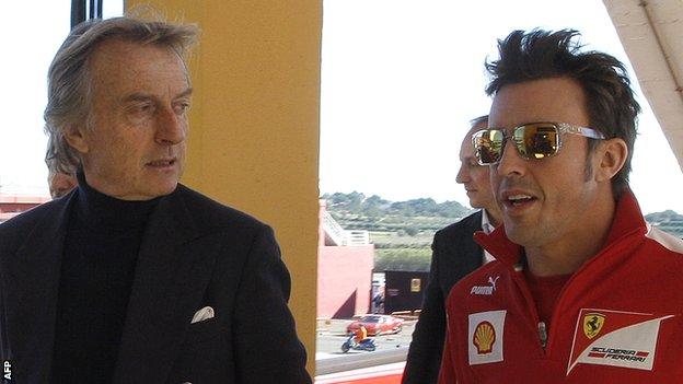 Luca Di Montezemolo and Fernando Alonso