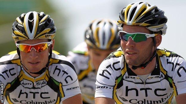 Mark Renshaw and Mark Cavendish at the new defunct HTC team
