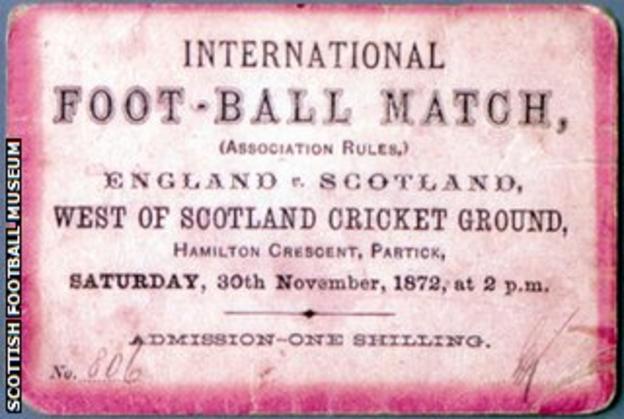 A ticket to the 1872 football match