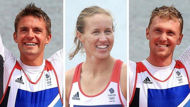 Pete Reed, Helen Glover and Alex Gregory