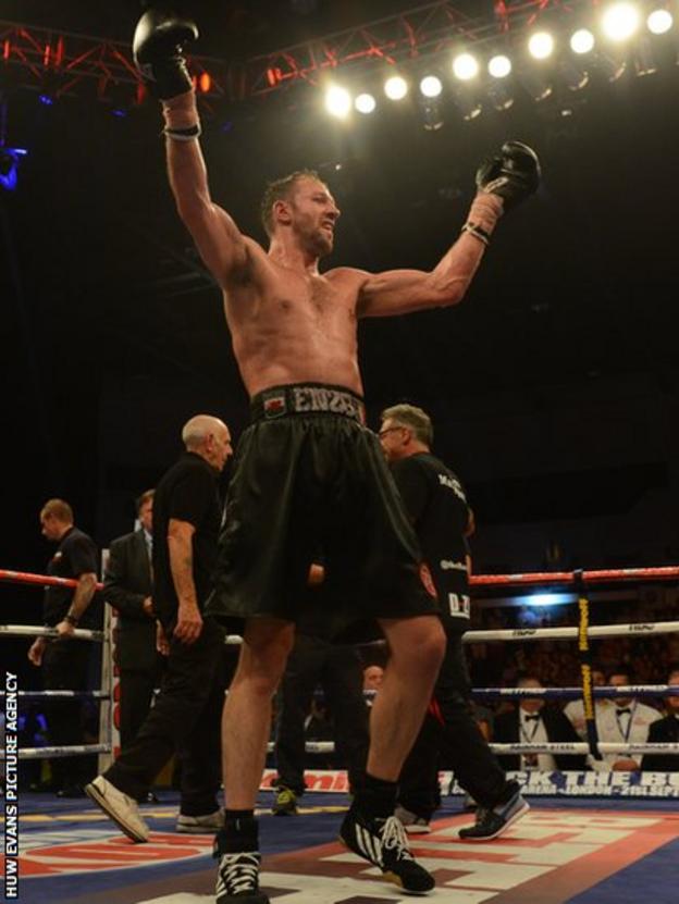 Enzo Maccarinelli has the energy to acknowledge his fans in Cardiff