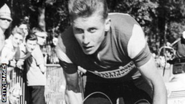Jacques Anquetil in action during the 1961 Tour de France