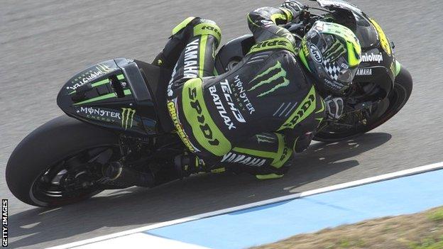 Cal Crutchlow competes in final free practice in Brno