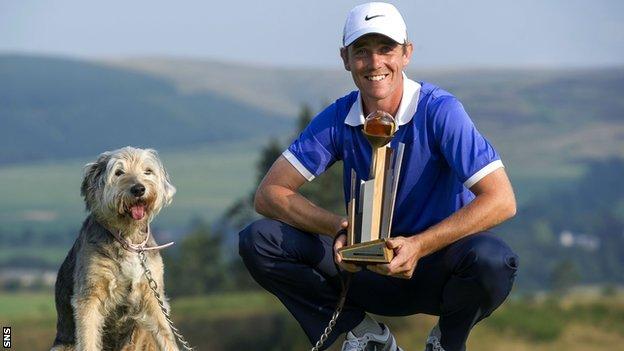 Tommy Fleetwood and the family dog, Maisy