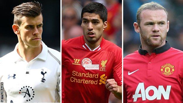 Gareth Bale, Luis Suarez, Wayne Rooney