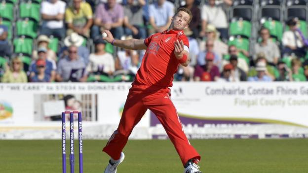 Fast bowler Boyd Rankin was in action against his former Ireland team-mates at Malahide