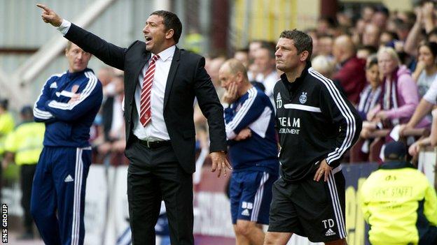 Aberdeen manager Derek McInnes at Tynecastle