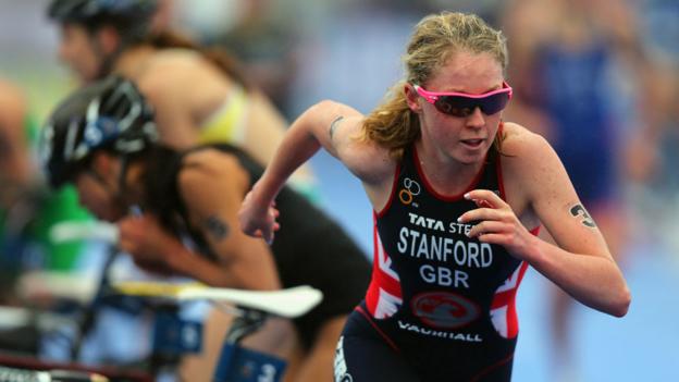 Non Stanford makes the transition from cycle ride to 10k run on her way to winning the ITU Triathlon Grand Final in London and clinching the world title in her first year as a senior competitor.