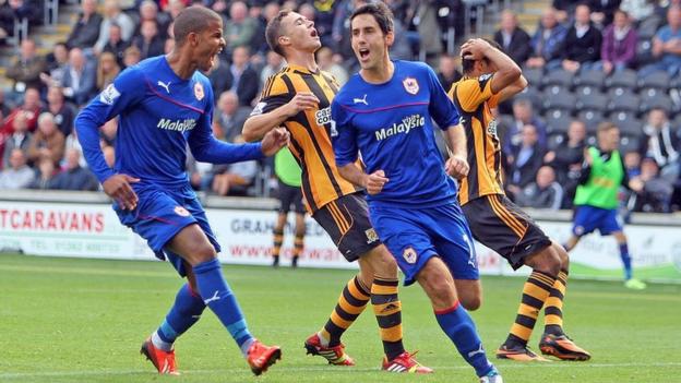 Peter Whittingham scores in Cardiff City's 1-1 away draw against Hull in the Premier League.