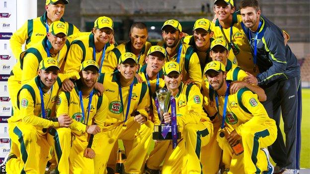 Australia with the one-day series trophy