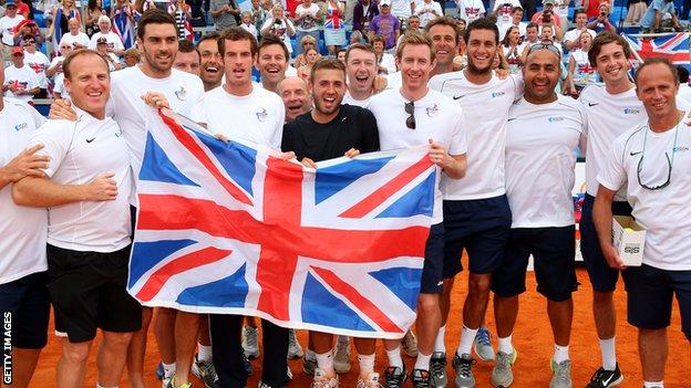 Great Britain celebrate Davis Cup victory