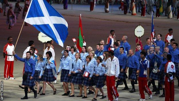 Scotland team at Commonwealth Games 2010 opening ceremony