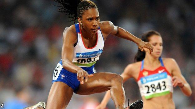 Great Britain's Tasha Danvers during the Women's 400m Hurdles round 1 at the 2008 Olympic Games in Beijing