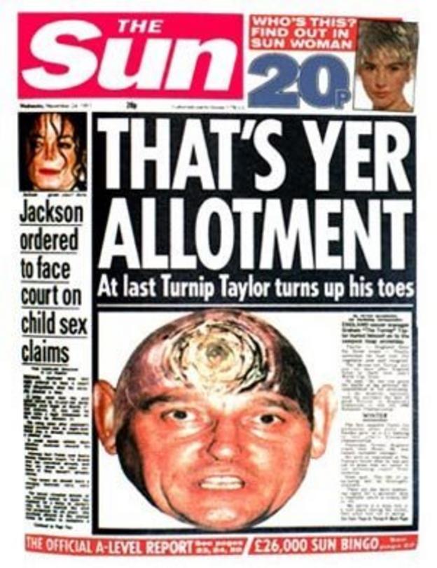 The Sun's reaction to Taylor's England resignation