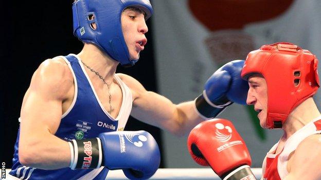 Michael Conlan in action at this year's European Championships
