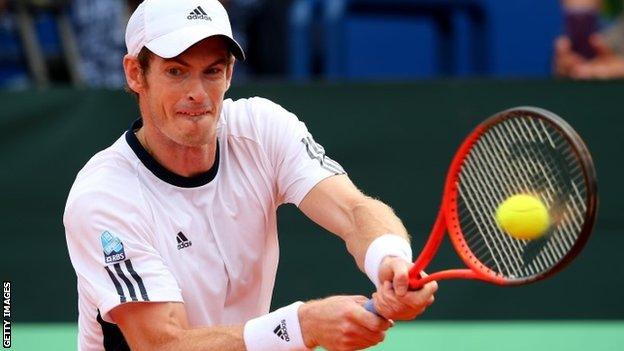 Andy Murray in action for Great Britain in the Davis Cup
