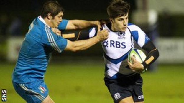 Tommaso Allan in action for Scotland against Italy in the U20 Six Nations
