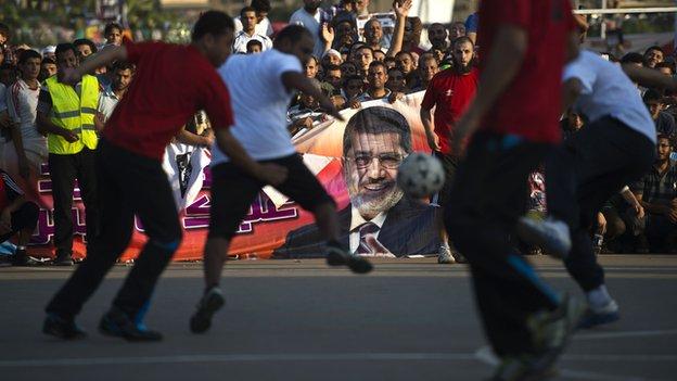 A football match on the street in Egypt