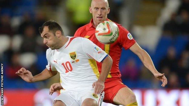 James Collins in action against Macedonia