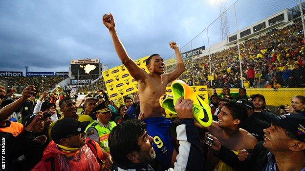 Ecuador players celebrate