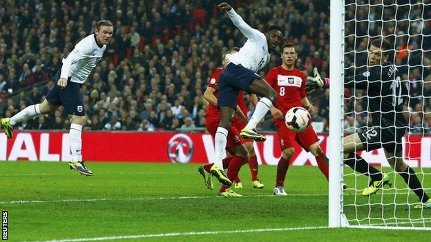 Wayne Rooney scores for England