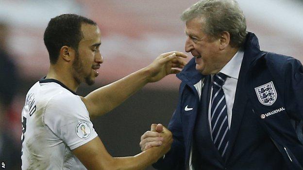England manager Roy Hodgson with Andros Townsend