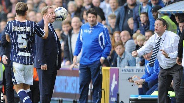 The ball is thrown in QPR manager Harry Redknapp's face