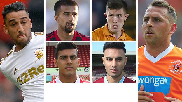 Clockwise from left: Neil Taylor, Adil Nabi, Danny Batth, Michael Chopra, Kashif Siddiqi and Malvind Benning