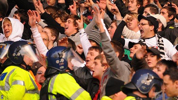 Swansea fans celebrate