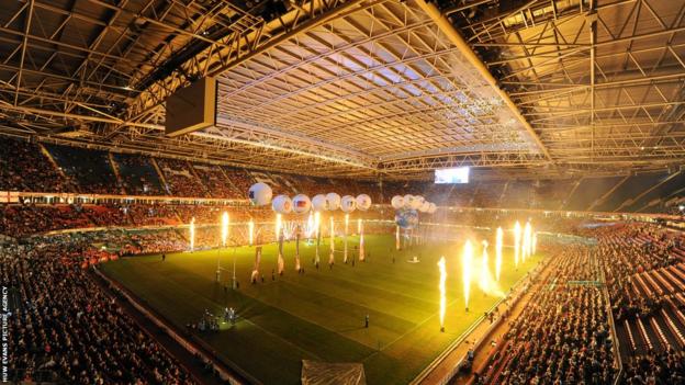 Rugby League World Cup 2013 Opening Ceremony at the Millennium Stadium in Cardiff.