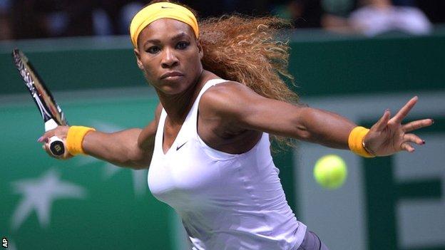 Serena Williams in full flow against Jelena Jankovic in Istanbul