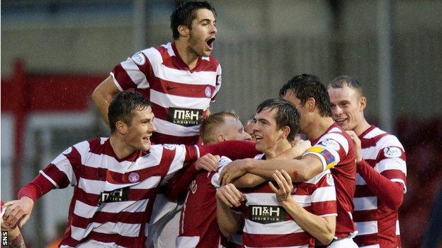Hamilton players celebrating