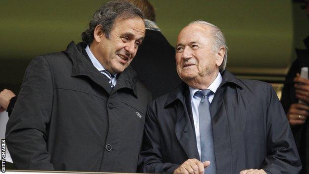 Uefa president Michel Platini (left) and Fifa president Sepp Blatter