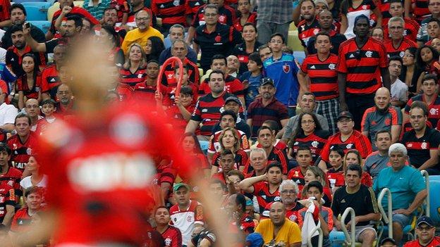 Fans of Flamengo during the match between Flamengo and Criciuma