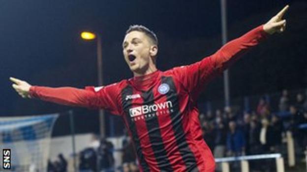 St Johnstone midfielder Gary McDonald celebrates after scoring against Morton