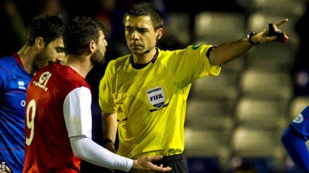 Ciftci was sent off during Dundee United's League Cup defeat by Inverness