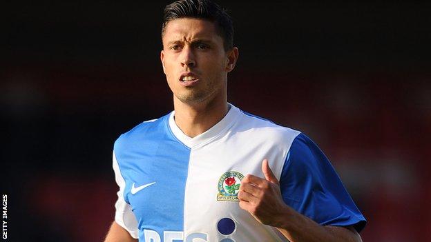 Blackburn's Jason Lowe, who scored his first goal for the club