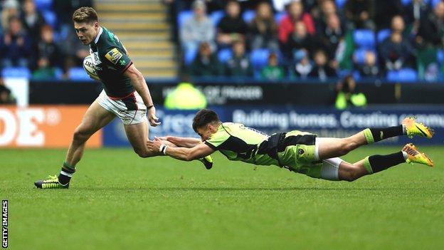 James O'Connor on the attack for London Irish in the Exiles' defeat by Northampton