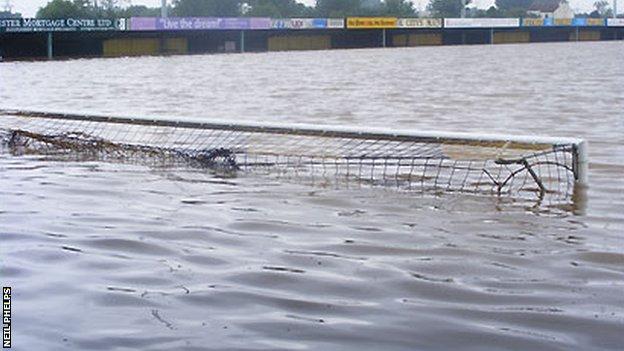 Gloucester City's ground under water