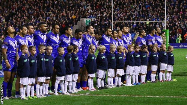 The Rugby League World Cup Group B match between New Zealand and Samoa attracted a full house at Warrington's Halliwell Jones Stadium
