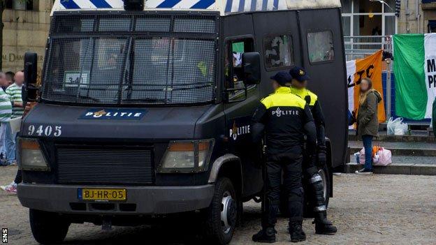 A police van in Amsterdam
