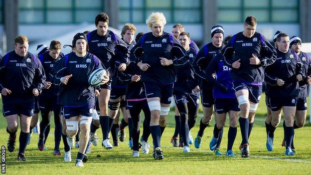 Scotland train ahead of Saturday's game with Japan