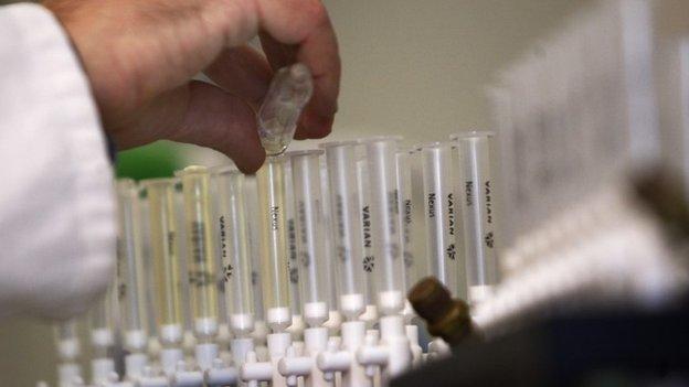 Samples prepared for doping tests