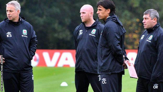 Chris Coleman and Wales coaching team